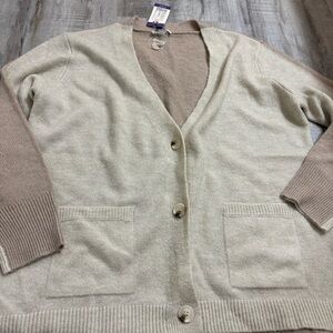 BB Dakota Steve Madden Tan Cream Cardigan XXL